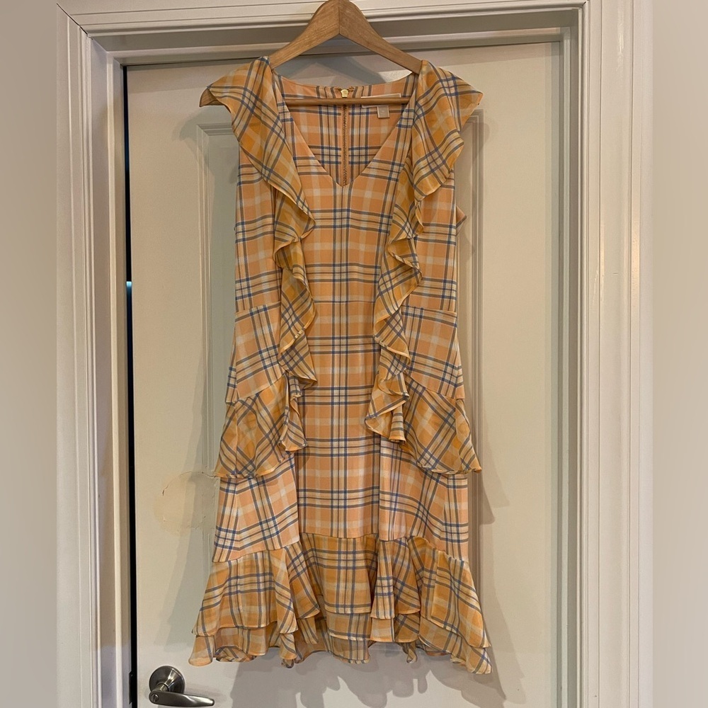 Michael Kors Plaid Ruffle Mini Dress